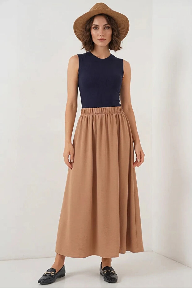 Women's Long Camel Skirt