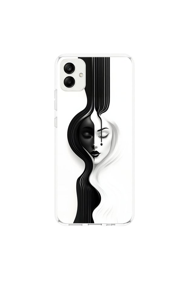 Samsung Galaxy A05 Compatible Aesthetic Face 3 Design Transparent Case