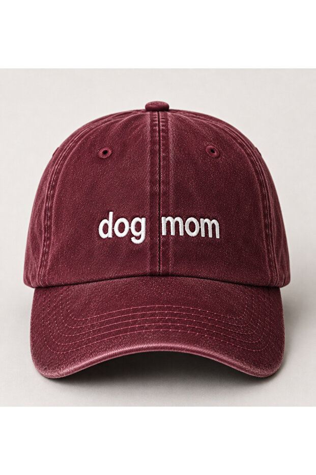 قبعة بيسبول مطرزة بتصميم "Dog Mom" (أمي الكلب) قابلة للغسل بتصميم كلاسيكي