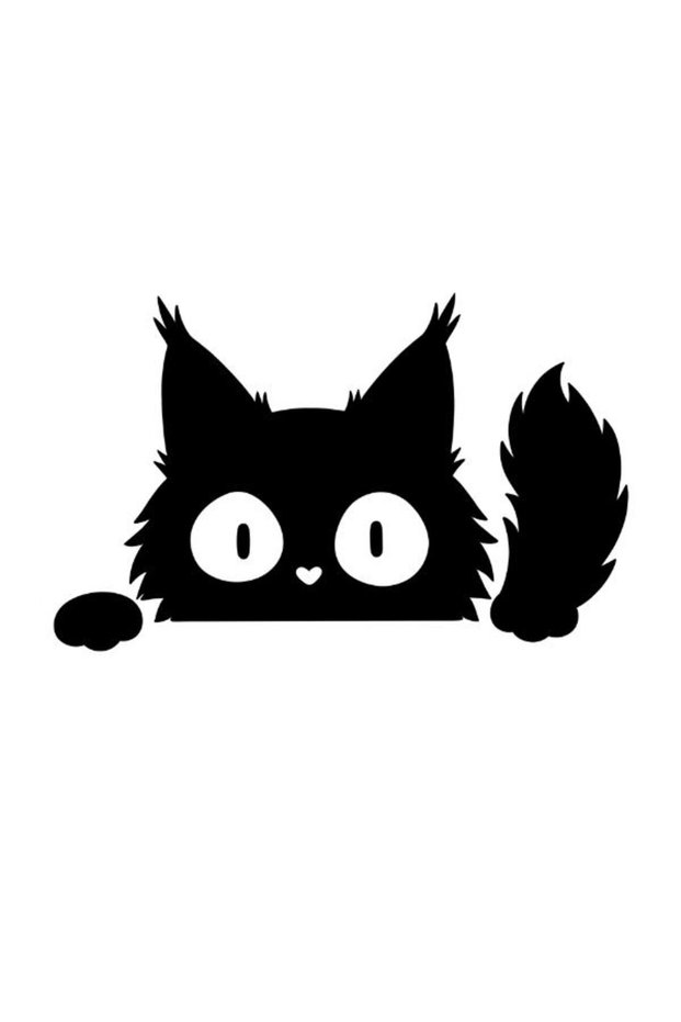 Cat Sticker Looking Out from the Trunk, Sticker Model 15X15
