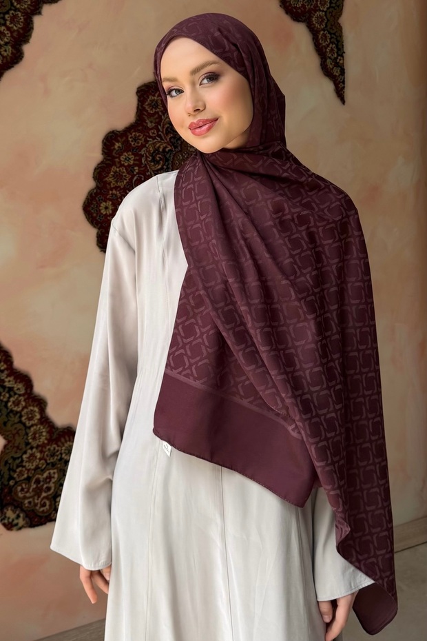Plum Jacquard Shawl