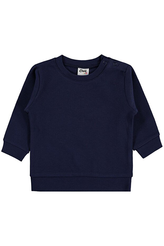 Plain Basic 6-18 Months Sweatshirt - Navy Blue