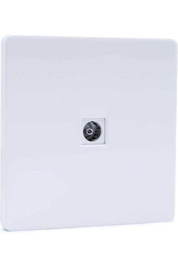 Aerial Socket Coaxial Wall Faceplate Outlet - White TV Point TV/FM (Single Socket)