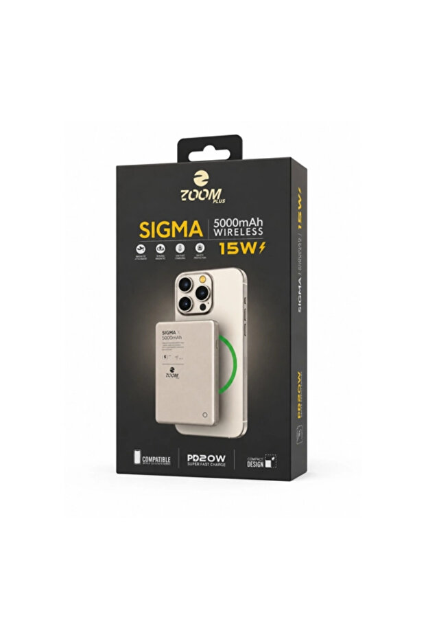 بطارية محمولة ZOOM PLUS Slim بسعة 5000 مللي أمبير - ذهبي
