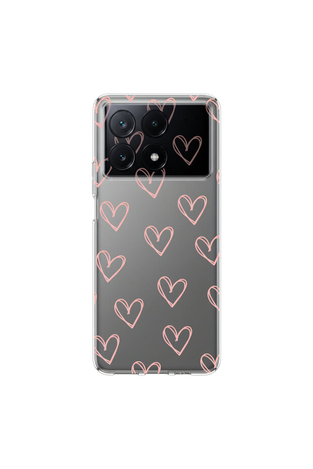 Poco X6 Pro Compatible Heart 6 Design Transparent Case