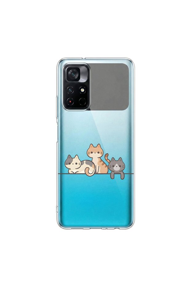 حافظة شفافة متوافقة مع Poco M4 Pro بتصميم Kedis 4