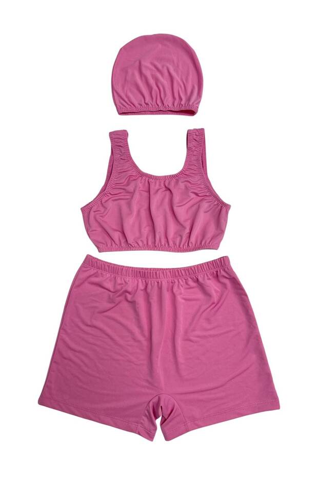 Girls' Lycra Diving Suit with Shorts Swimsuit Waiter Size