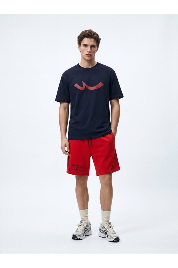Logo Printed Navy Blue T-Shirt