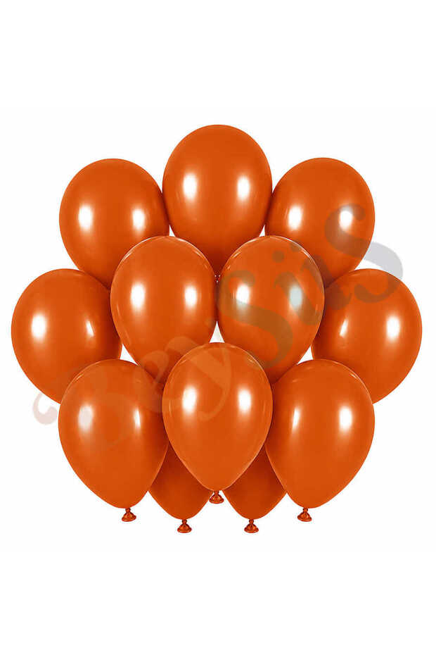 Burnt Orange Color Latex Retro Balloon (30 cm) - 12 Pieces