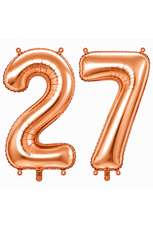 27 Foil Balloons in Rose Gold Color (76 cm)