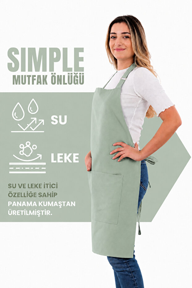 Simple kitchen apron with adjustable strap - 2
