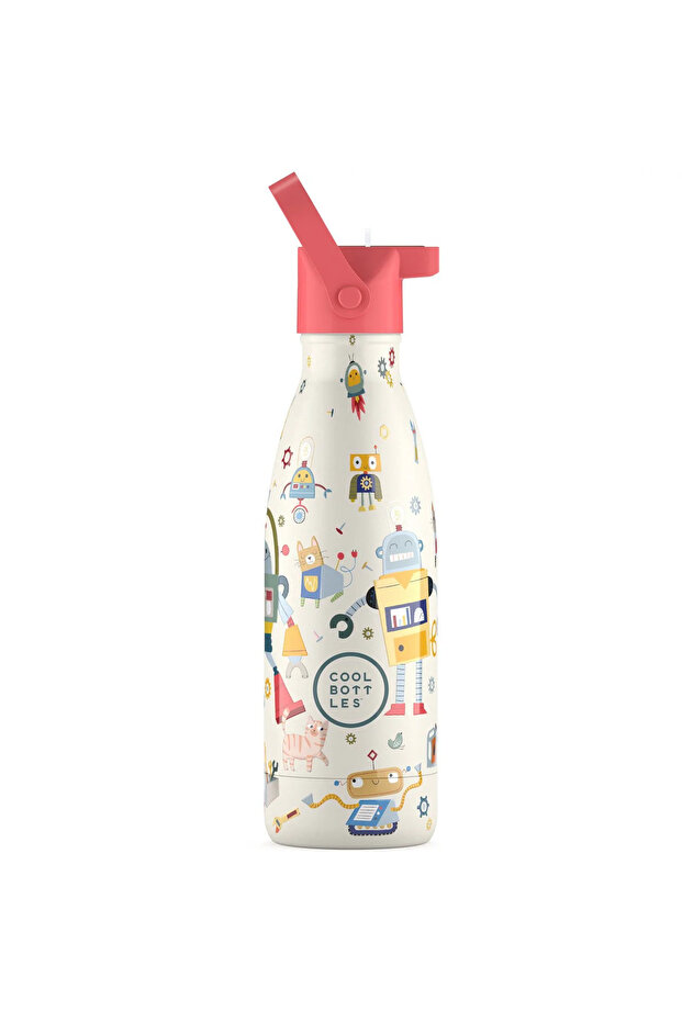 Stainless Steel Water Bottle - the Kids Bottle Messy Robots 350 ml Cbbk35Mr