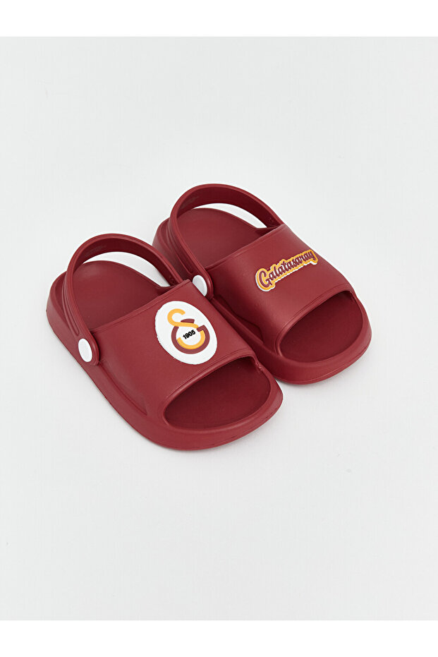 Red Baby Boy Galatasaray Printed Sabo Slippers