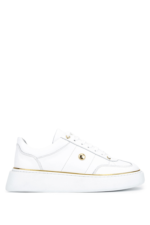 Men's Genuine Leather White Sneakers & Sports Shoes