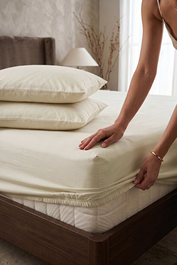 طقم ملاءات سرير قطنية مفردة من رانفورس - 100x200 + 30 سم (ملاءة سرير + غطاء وسادة)