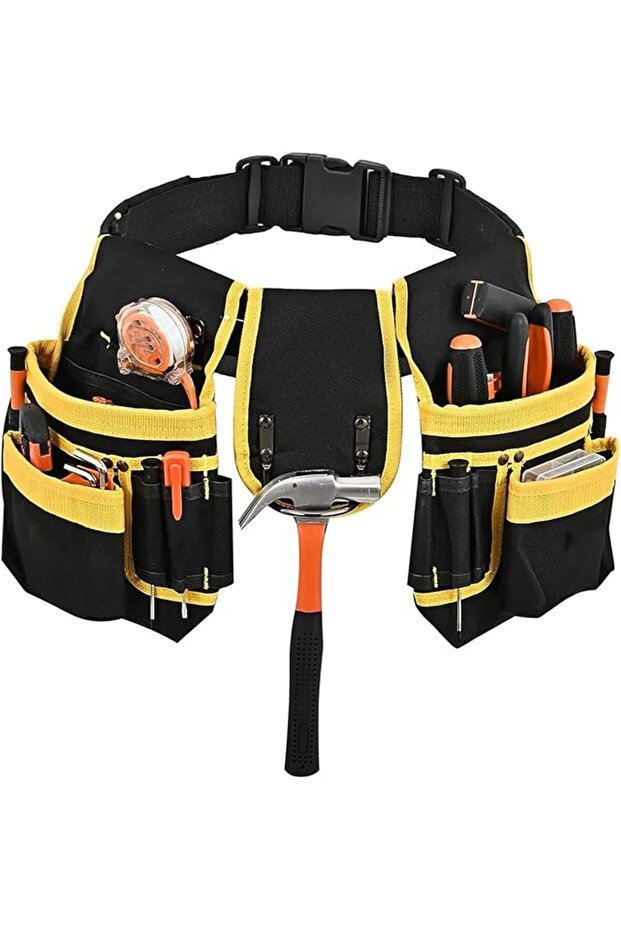 Tool Pouch, UUP Tool Belt with Hammer Holder, 26 Pockets Tool Organizer for Electrician Carpenter, Construction