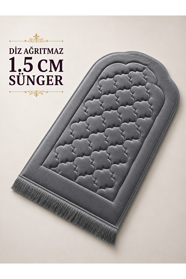 Knee-Friendly Prayer Mat with Orthopedic Sponge, 1.5 cm Thick Velvet Prayer Mat with Bag as a Gift