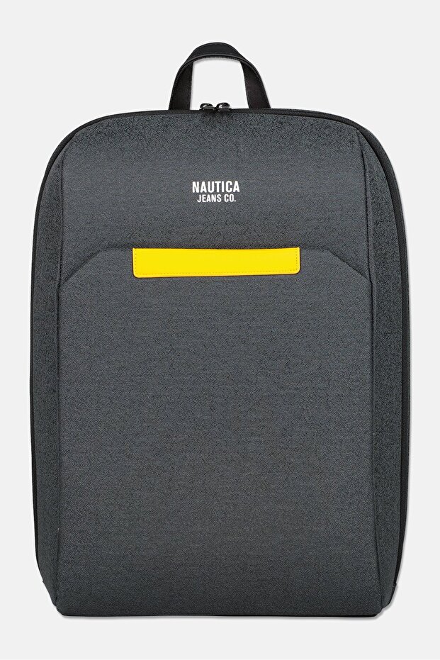 Men Brand Logo Backpack, Dark Grey