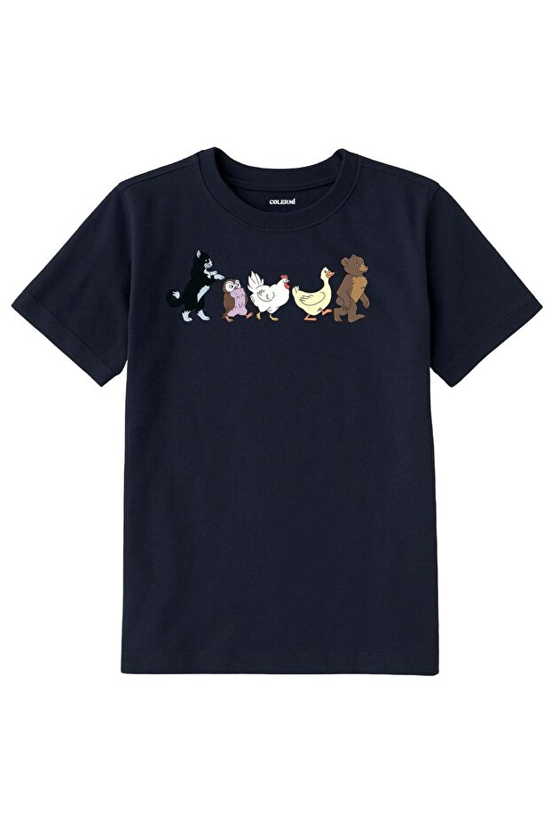 Kids' T-Shirt - Walking Cute Animals Design