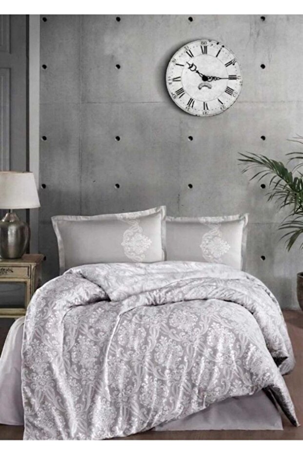 Clasy Double Ranforce Duvet Cover Set (Toledo V1 Beige) 100% Cotton