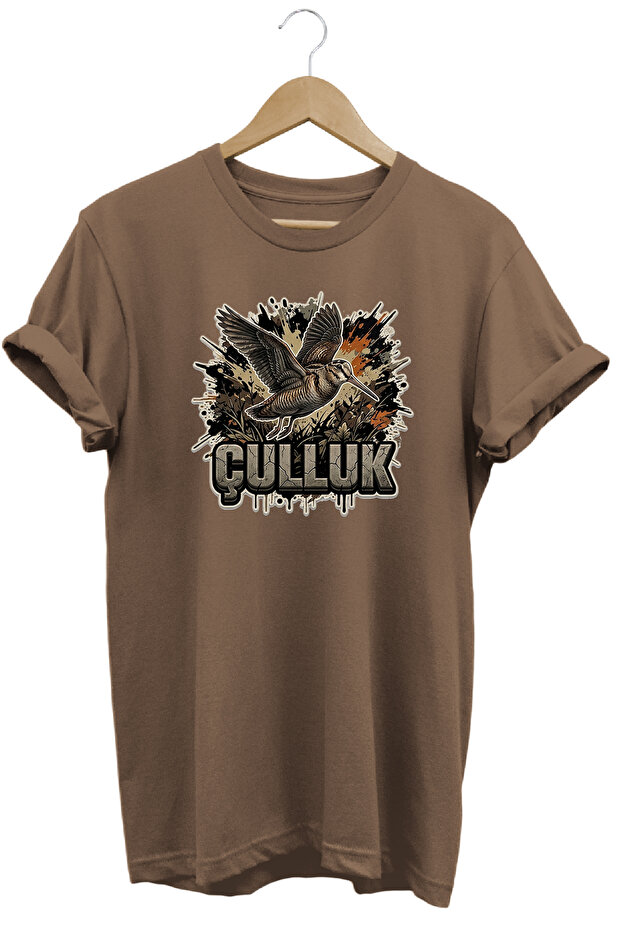 Çulluk Graphic Printed Crew Neck Cotton Hunter Nature T-Shirt