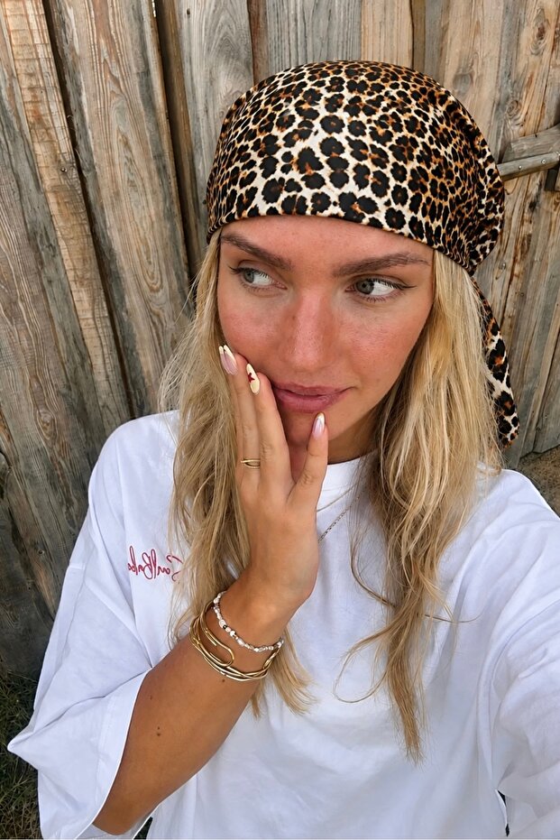 Patterned Women's Bandana Scarf 50X50Cm