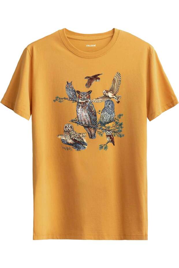 Owl Composition Nature Themed Artistic T-Shirt