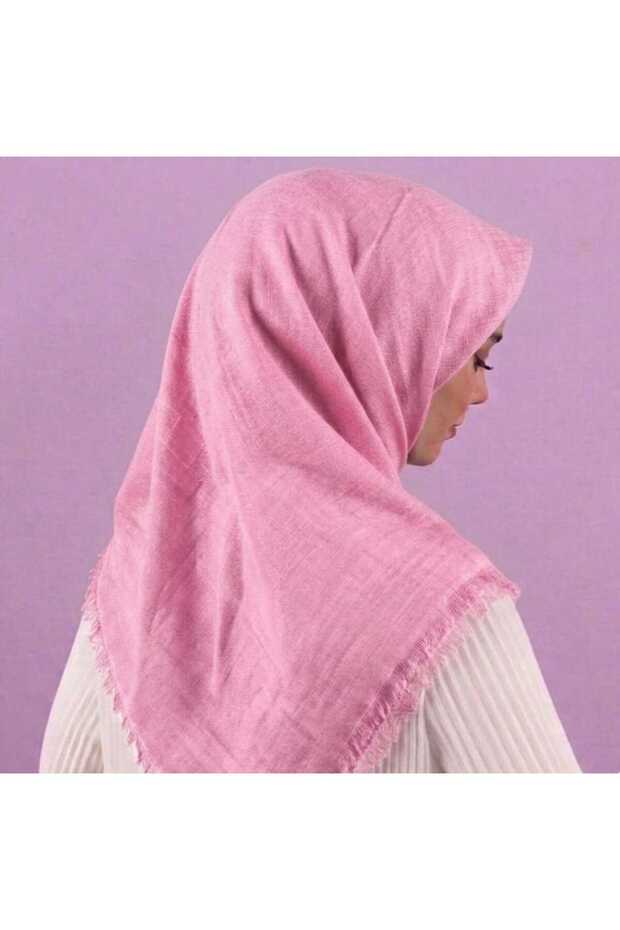 Double Flamed Cotton Thin Anti-Sweat 4-Season Usable 100X100 cm Pink Color Writing Scarf