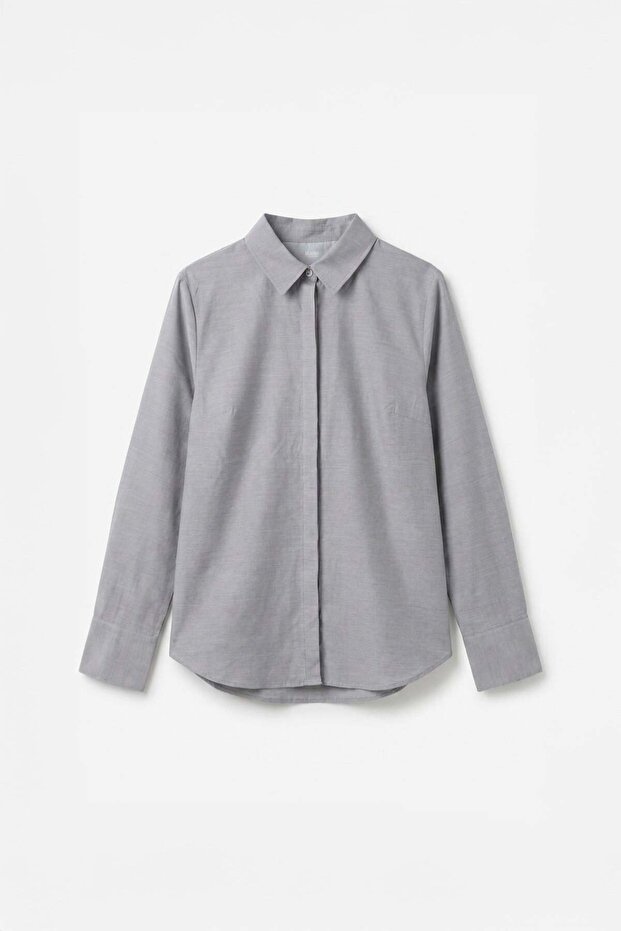 Black01-Hidden Placket Shirt