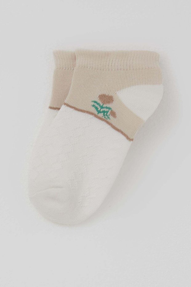 Girls' Booties Socks with Floral Print, 5-12 Years Old, Mixed Colors