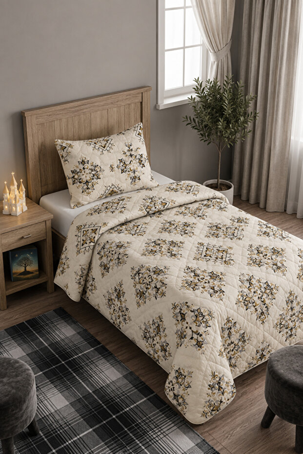 Single Quilted Pique Set 2 Pieces (160X240 Pique + 1 Pillowcase 50X70) Patterned