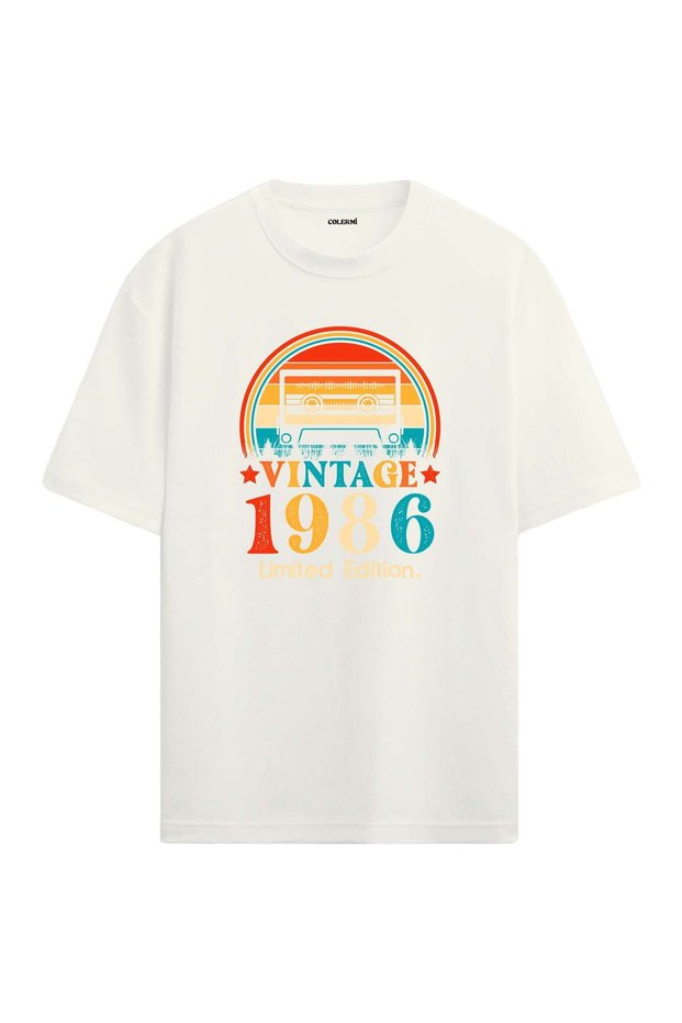 1986 Mixtape Round Neck Oversize Vintage T-Shirt
