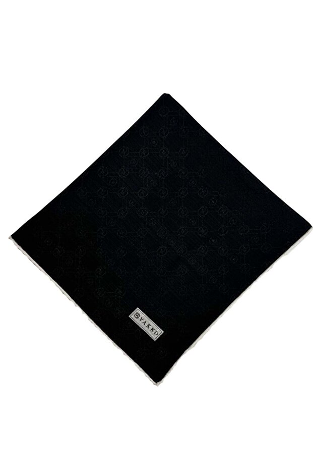 Cotton Silk Scarf - New Hologram - Black and White