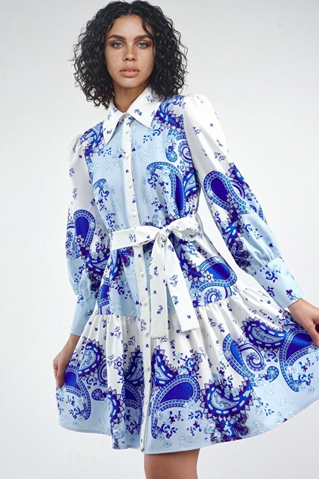 Msn Patterned a Line Mini Dress - 2