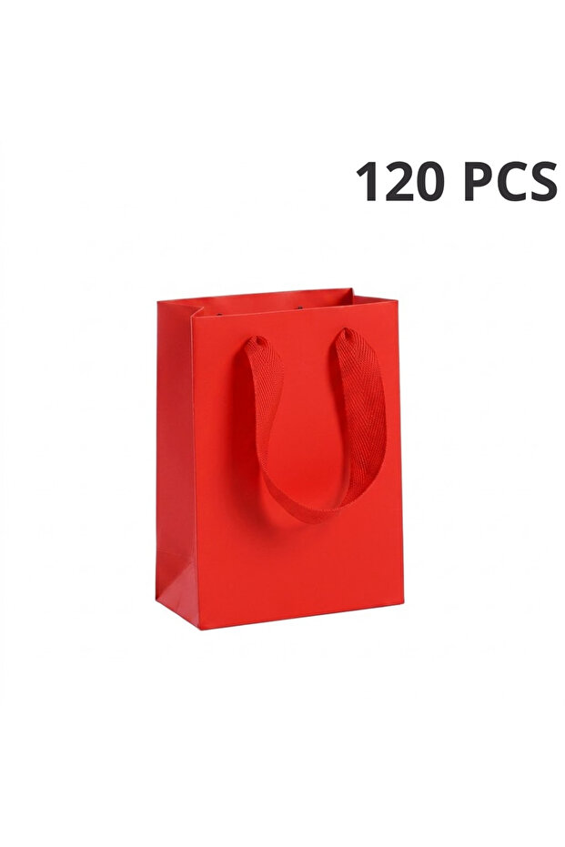 120 حقيبة هدايا فاخرة حمراء (16x12x5.7 سم)