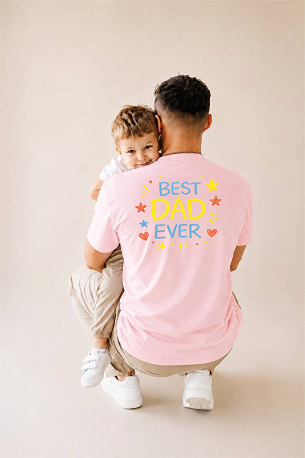 Father's Day Gift, Father-Child Combination, 100% Cotton Oversize T-Shirt