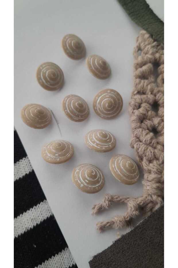 Ǝe Polyester Antique Button Mussel Effect mm 110 Pcs