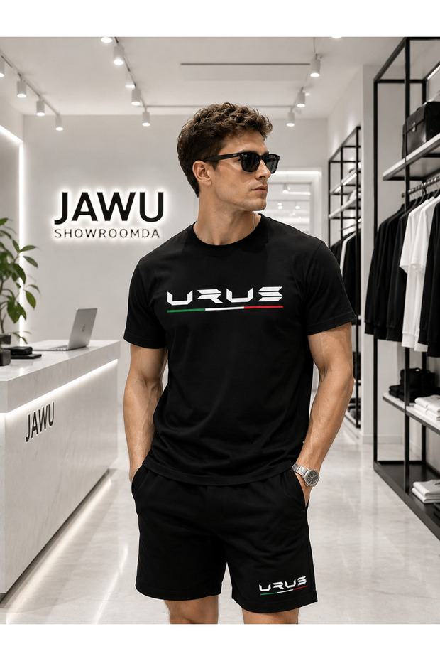 Urus Printed Oversize Cotton Combination T-Shirt-Shorts Set