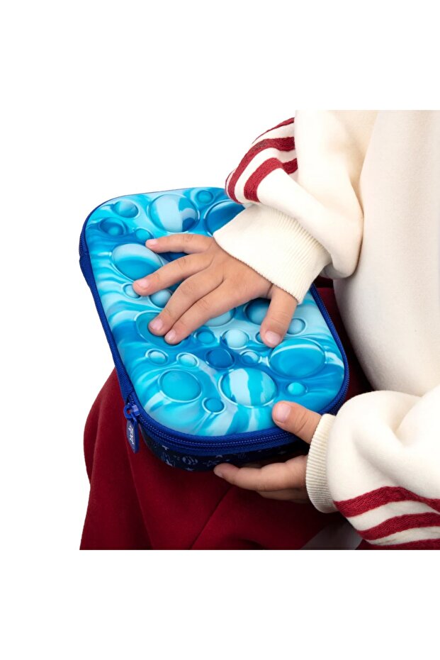 Penar cu fermoar Bubble Top Storage Box - Blue Space - 6