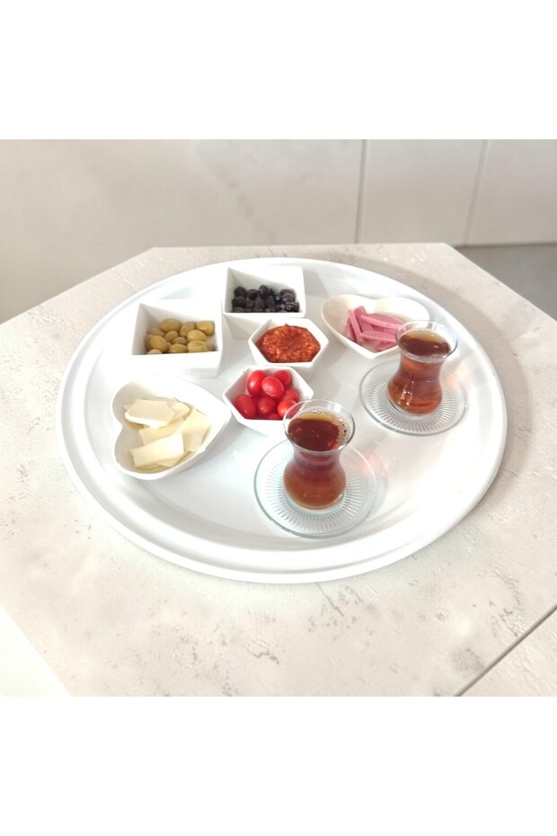 Sini Tray - 50 cm Large Size Metal Tea Tray Coffee Tray Presentation Breakfast Tray