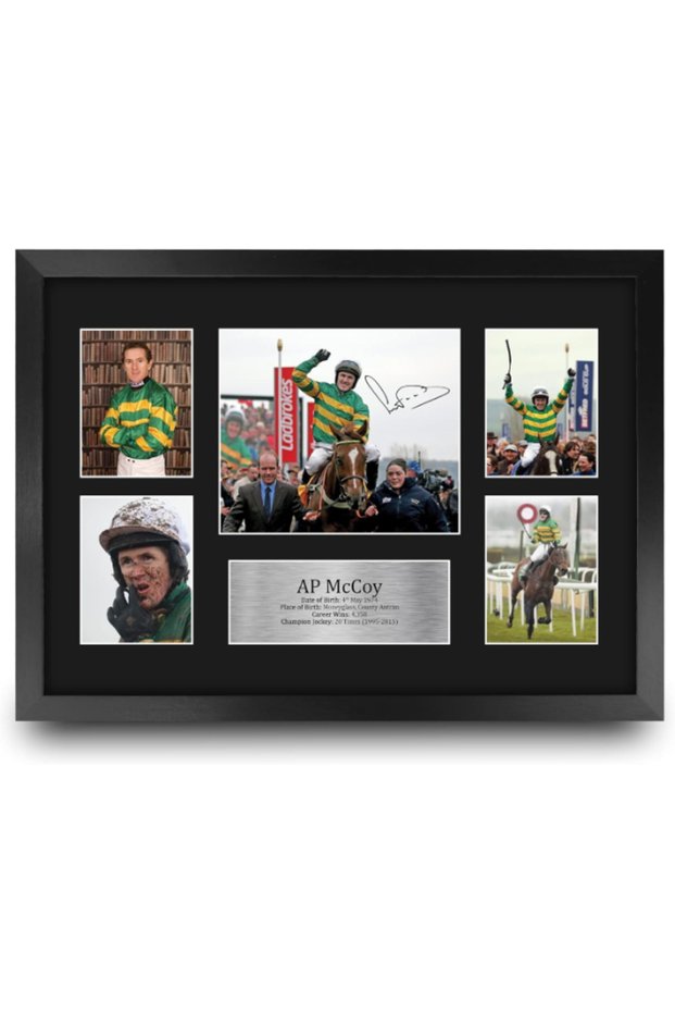 FR A3 Sir Anthony Peter McCoy Gifts Printed Signed Autograph Picture for Horse Racing Jockey Fans - A3 Framed