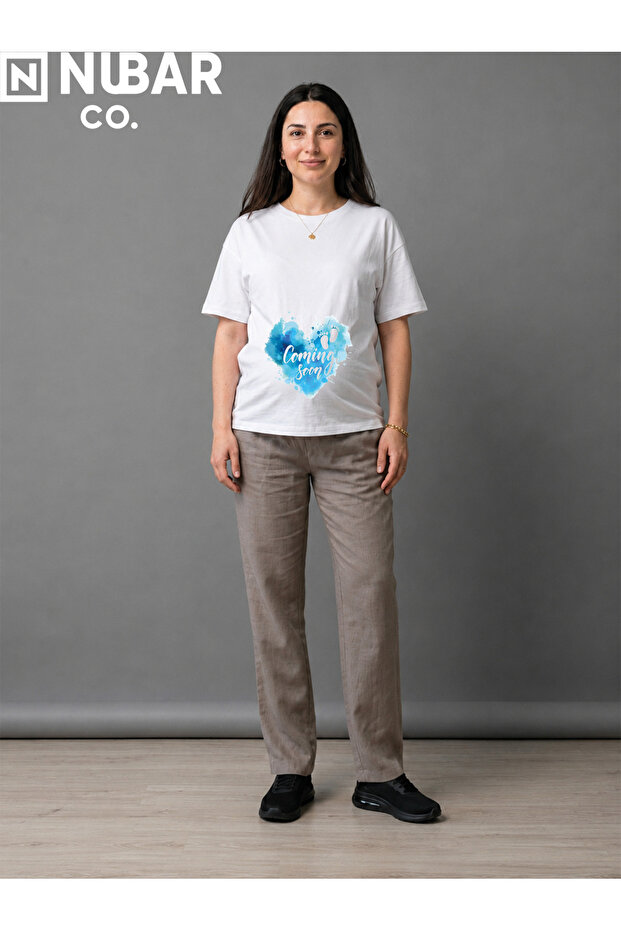 Women's Premium Cotton T-Shirt with Maternity Theme Design
