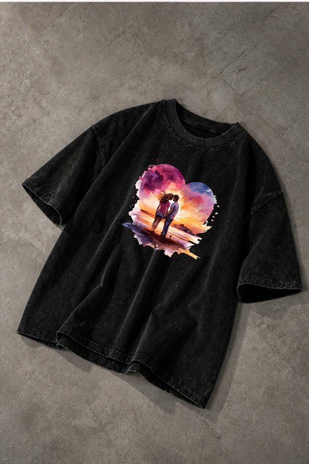 Modex Washed Oversize Unisex T-Shirt Washed Vintage Street Style Street Fashion Cotton Comfortable Fit Daily Wear T-Shirt