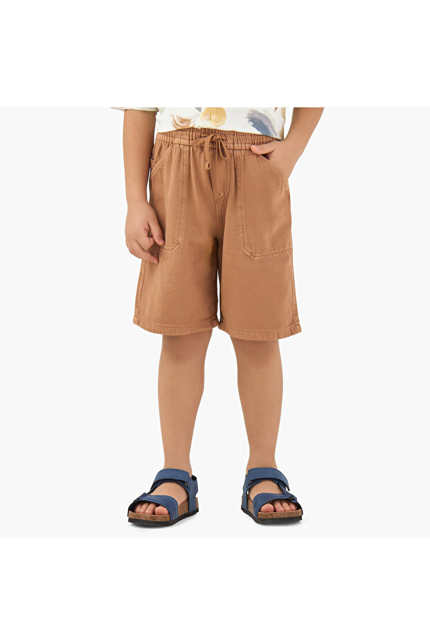 Drawstring Waist Shorts with Pockets
