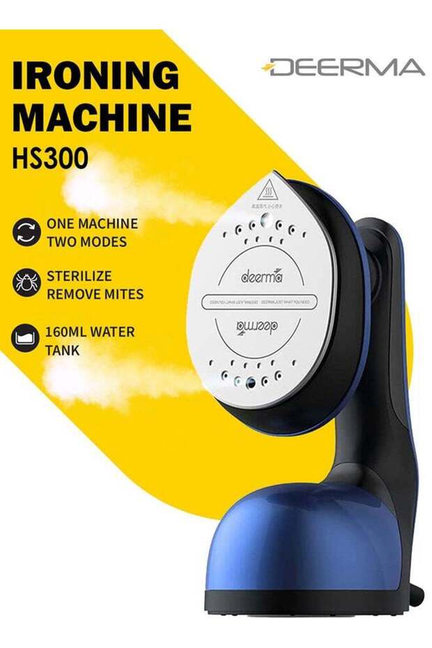2 In 1 Portable Garment Steamer Sterilizer Ironing Machine 160ml Removable Tank 1000W HS300 Blue