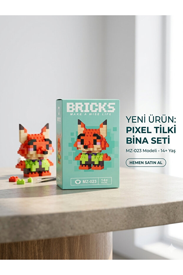 Mini Bricks Figür – Parçalı Yapı Oyuncağı – Tilki