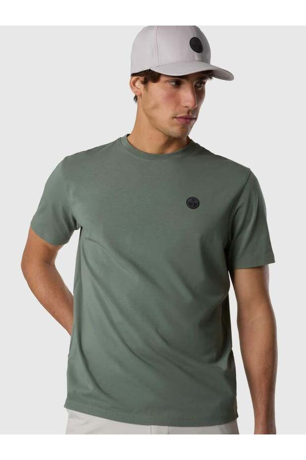 Regular Fit Stretchy Organic Cotton Men's Crew Neck T-Shirt