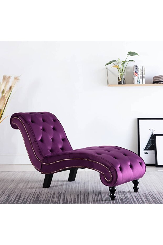 Șezlong, violet, catifea - 2
