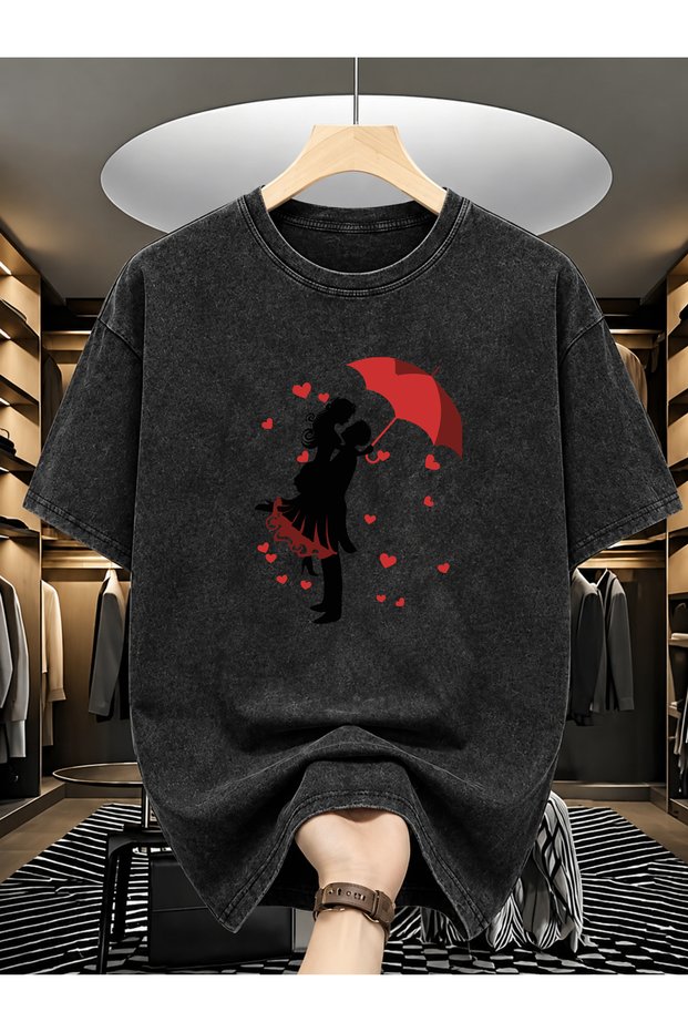 Acid Washed Oversize Unisex T-Shirt Washed Vintage Street Style Street Fashion Cotton Comfortable Fit Daily Wear T-Shirt