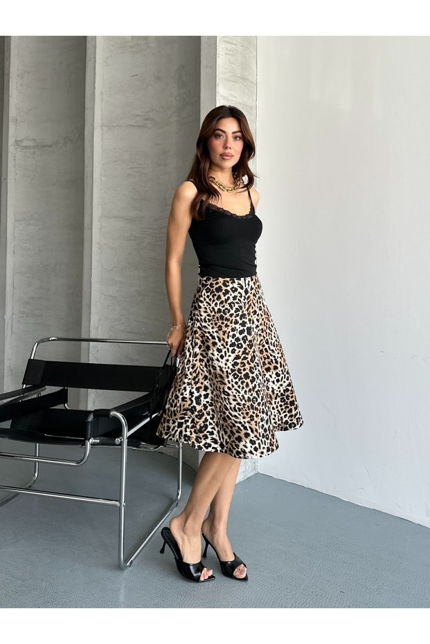 Women's Midi Length Patterned Wrap Skirt